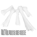 5Packs Cable Ties Zip Wraps Set Disposable Nylon Wire Cord Strap Fastener Fastening OrganizerWhite