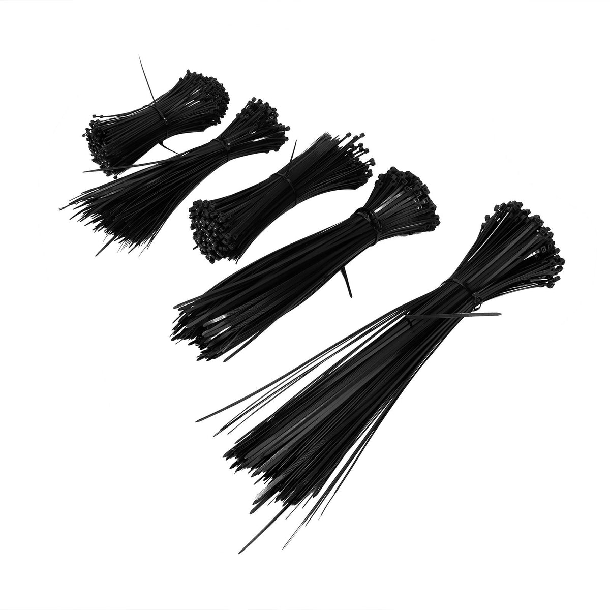 5Packs Cable Ties Zip Wraps Set Disposable Nylon Wire Cord Strap Fastener Fastening OrganizerBlack