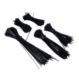 5Packs Cable Ties Zip Wraps Set Disposable Nylon Wire Cord Strap Fastener Fastening OrganizerBlack - Side View