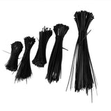 5Packs Cable Ties Zip Wraps Set Disposable Nylon Wire Cord Strap Fastener Fastening OrganizerBlack