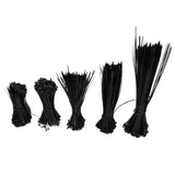 5Packs Cable Ties Zip Wraps Set Disposable Nylon Wire Cord Strap Fastener Fastening OrganizerBlack - Close-Up Angle