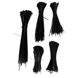 5Packs Cable Ties Zip Wraps Set Disposable Nylon Wire Cord Strap Fastener Fastening OrganizerBlack - Low Angle