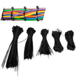 5Packs Cable Ties Zip Wraps Set Disposable Nylon Wire Cord Strap Fastener Fastening OrganizerBlack