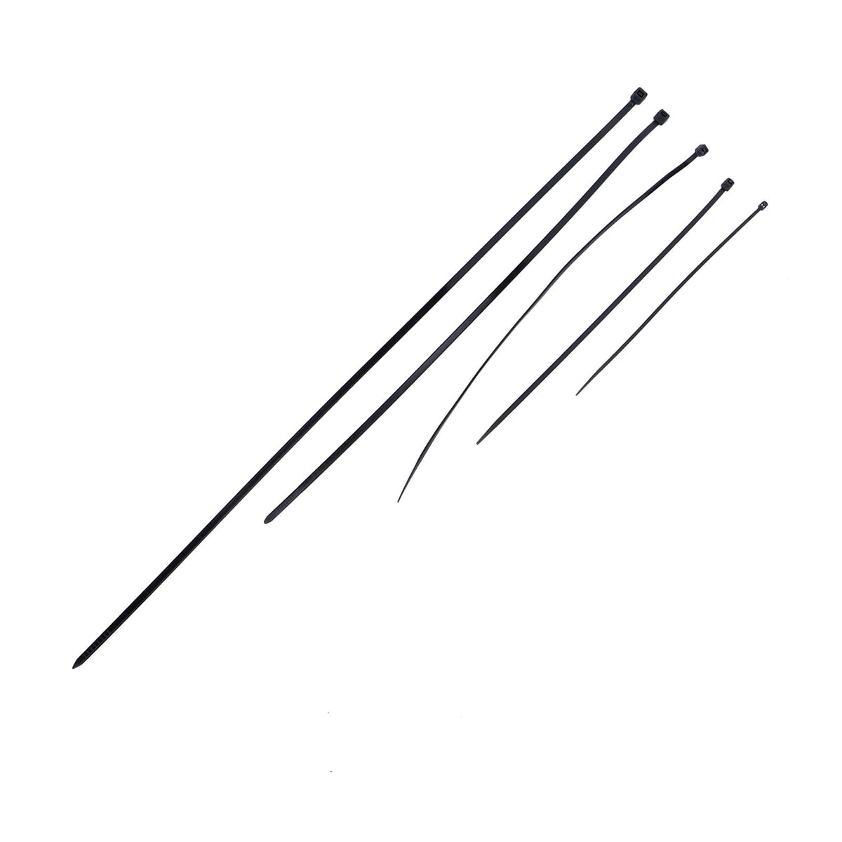 5Packs Cable Ties Zip Wraps Set Disposable Nylon Wire Cord Strap Fastener Fastening OrganizerBlack