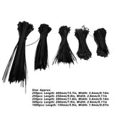 5Packs Cable Ties Zip Wraps Set Disposable Nylon Wire Cord Strap Fastener Fastening OrganizerBlack