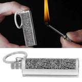 Cigarette Lighter Matchstick Kerosene Lighter Waterproof Lighter Outdoor Vintage Key ChainGray