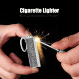 Cigarette Lighter Matchstick Kerosene Lighter Waterproof Lighter Outdoor Vintage Key ChainGray - Extra Image