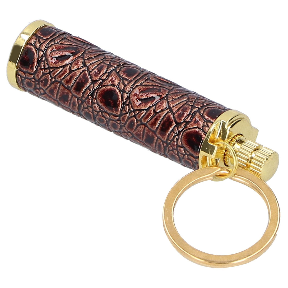 Cigarette Lighter Matchstick Kerosene Lighter Waterproof Lighter Outdoor Vintage Key ChainGolden Brown