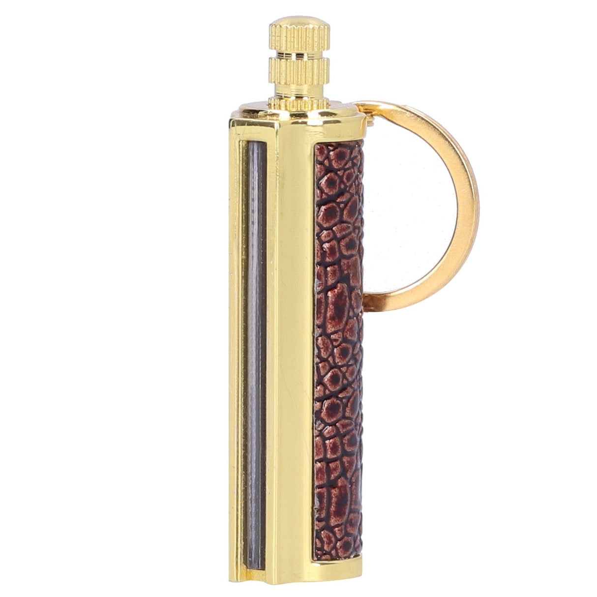 Cigarette Lighter Matchstick Kerosene Lighter Waterproof Lighter Outdoor Vintage Key ChainGolden Brown