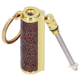 Cigarette Lighter Matchstick Kerosene Lighter Waterproof Lighter Outdoor Vintage Key ChainGolden Brown - Rear View