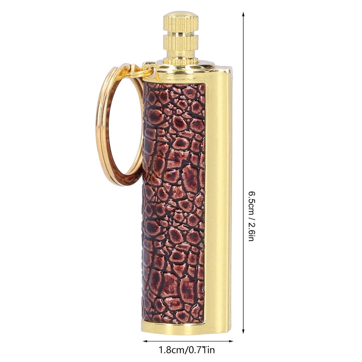 Cigarette Lighter Matchstick Kerosene Lighter Waterproof Lighter Outdoor Vintage Key ChainGolden Brown