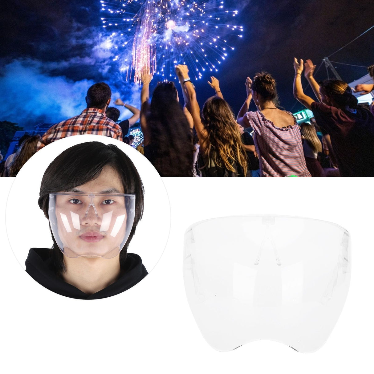 Anti-Fog Transparent Face Shield Full Face Covering Protective Visor for Office School Restaurants