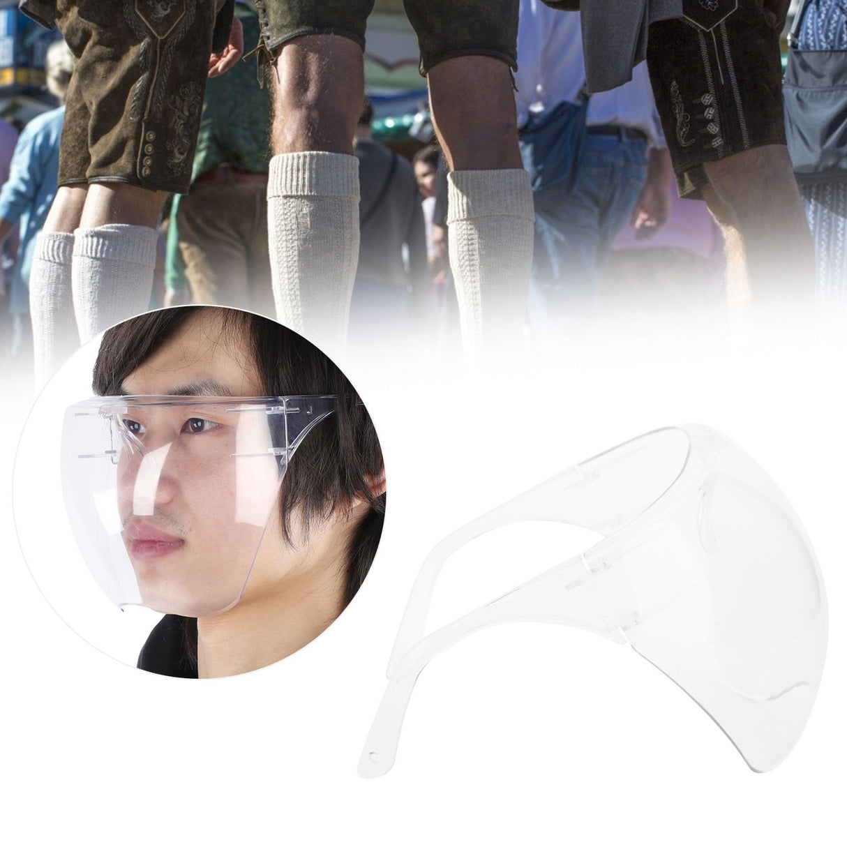 Anti-Fog Transparent Face Shield Full Face Covering Protective Visor for Office School Restaurants