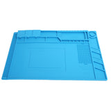 Repair Mat Magnetic Slot Silicone Heat Resistant Solder Station Parts Adsorption Pad Light Blue - Front View
