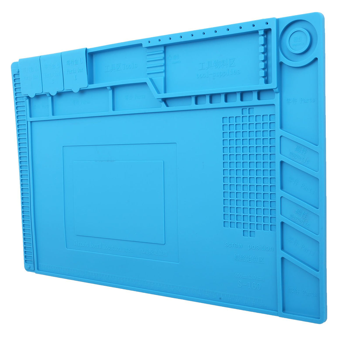 Repair Mat Magnetic Slot Silicone Heat Resistant Solder Station Parts Adsorption Pad Light Blue