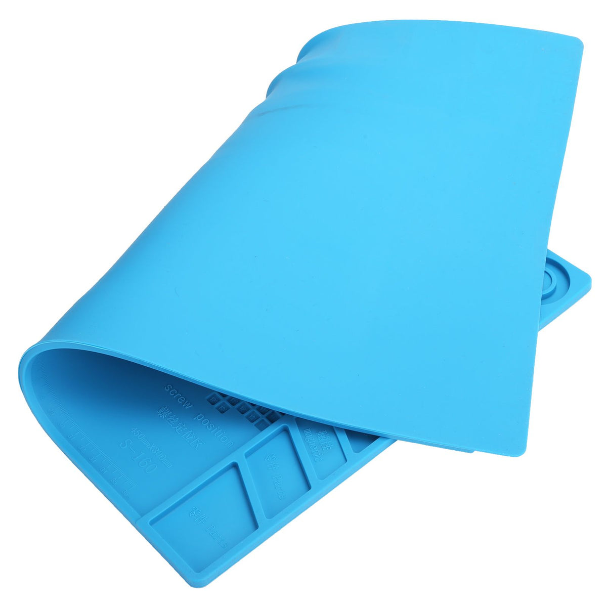 Repair Mat Magnetic Slot Silicone Heat Resistant Solder Station Parts Adsorption Pad Light Blue