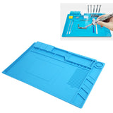 Repair Mat Magnetic Slot Silicone Heat Resistant Solder Station Parts Adsorption Pad Light Blue - Extra Image