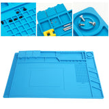 Repair Mat Magnetic Slot Silicone Heat Resistant Solder Station Parts Adsorption Pad Light Blue