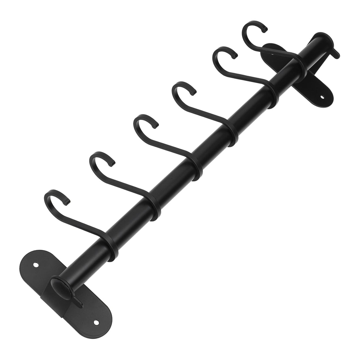 40cm 6 Hooks Pot Lid Hanger Punch WallMounted Storage Holder Kitchen Utensil Rack Organizer