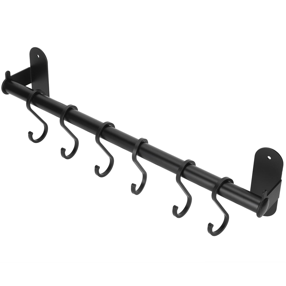 40cm 6 Hooks Pot Lid Hanger Punch WallMounted Storage Holder Kitchen Utensil Rack Organizer