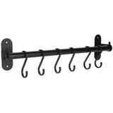 40cm 6 Hooks Pot Lid Hanger Punch WallMounted Storage Holder Kitchen Utensil Rack Organizer