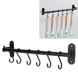 40cm 6 Hooks Pot Lid Hanger Punch WallMounted Storage Holder Kitchen Utensil Rack Organizer