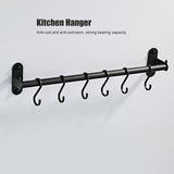 40cm 6 Hooks Pot Lid Hanger Punch WallMounted Storage Holder Kitchen Utensil Rack Organizer