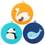 5PCS Silicone Placemat Cute Cartoon Animals Coaster Heat Resistant Table Mats for Home Kitchen