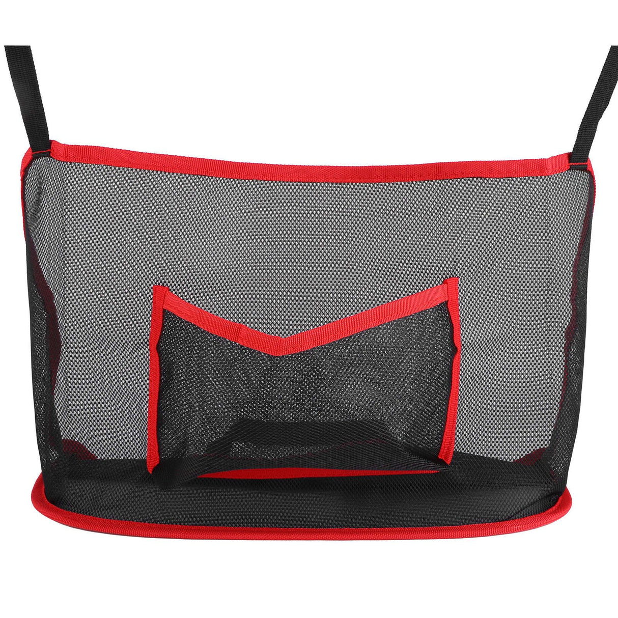Handbag Holder Organizer Polyester Fiber Car Interior Seat Back Storage Net Bag AccessoryWith Pocket Red