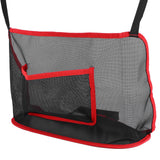 Handbag Holder Organizer Polyester Fiber Car Interior Seat Back Storage Net Bag AccessoryWith Pocket Red
