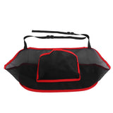 Handbag Holder Organizer Polyester Fiber Car Interior Seat Back Storage Net Bag AccessoryWith Pocket Red