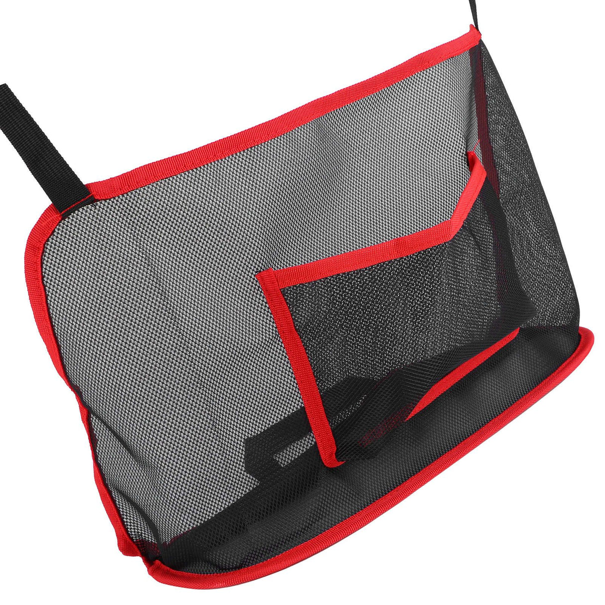 Handbag Holder Organizer Polyester Fiber Car Interior Seat Back Storage Net Bag AccessoryWith Pocket Red