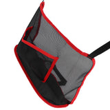 Handbag Holder Organizer Polyester Fiber Car Interior Seat Back Storage Net Bag AccessoryWith Pocket Red - Close-Up Angle