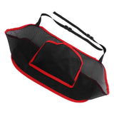 Handbag Holder Organizer Polyester Fiber Car Interior Seat Back Storage Net Bag AccessoryWith Pocket Red - Low Angle