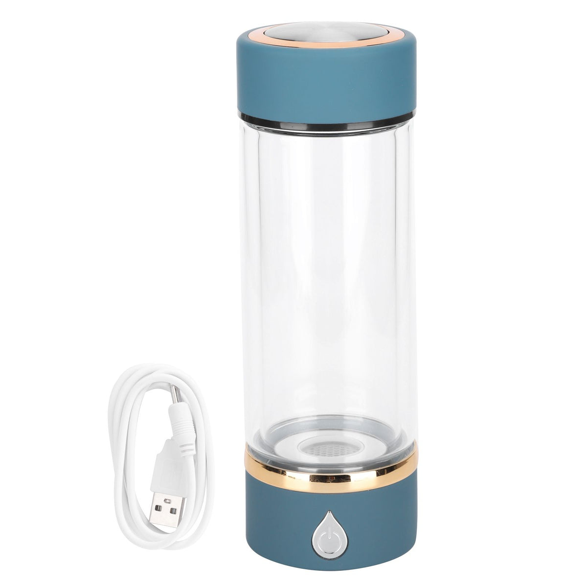 Hydrogen Water Bottle Generator USB Portable Hydrogen Water Maker Machine 380ml Blue