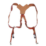 Camera Double Shoulder Strap Leather Camera Harness Photography Accessories for Outdoor Use
