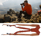 Camera Double Shoulder Strap Leather Camera Harness Photography Accessories for Outdoor Use