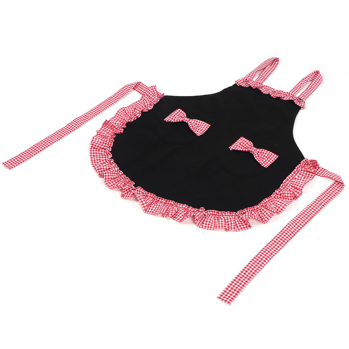 Bowknot Apron Multifunctional Cooking Oil‑Proof Waterproof Antifouling Apron for KitchenBlack + Pink