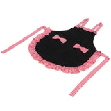 Bowknot Apron Multifunctional Cooking Oil‑Proof Waterproof Antifouling Apron for KitchenBlack + Pink
