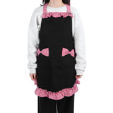 Bowknot Apron Multifunctional Cooking Oil‑Proof Waterproof Antifouling Apron for KitchenBlack + Pink