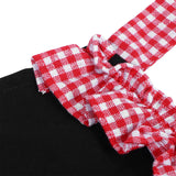 Bowknot Apron Multifunctional Cooking Oil‑Proof Waterproof Antifouling Apron for KitchenBlack + Pink