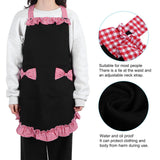 Bowknot Apron Multifunctional Cooking Oil‑Proof Waterproof Antifouling Apron for KitchenBlack + Pink - Extra Image