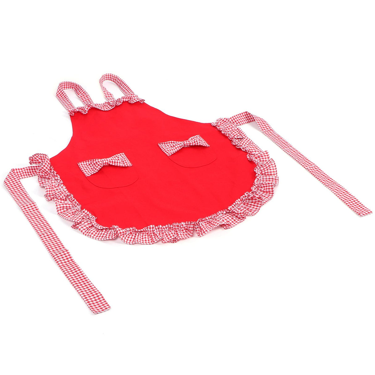Bowknot Apron Multifunctional Cooking Oil‑Proof Waterproof Antifouling Apron for KitchenRed