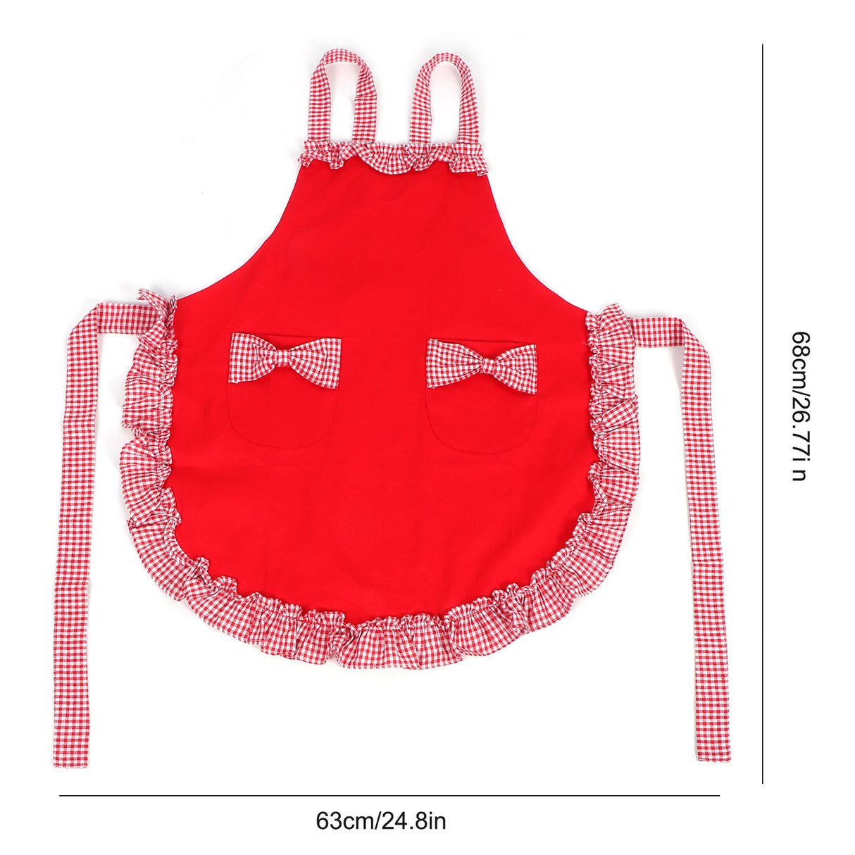 Bowknot Apron Multifunctional Cooking Oil‑Proof Waterproof Antifouling Apron for KitchenRed