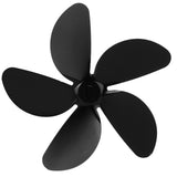Fireplace Fan Blade Universal Aluminum Alloy 5-Blade Heat Powered Fan Accessory Black