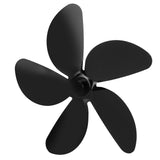Fireplace Fan Blade Universal Aluminum Alloy 5-Blade Heat Powered Fan Accessory Black