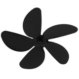 Fireplace Fan Blade Universal Aluminum Alloy 5-Blade Heat Powered Fan Accessory Black