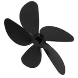 Fireplace Fan Blade Universal Aluminum Alloy 5-Blade Heat Powered Fan Accessory Black