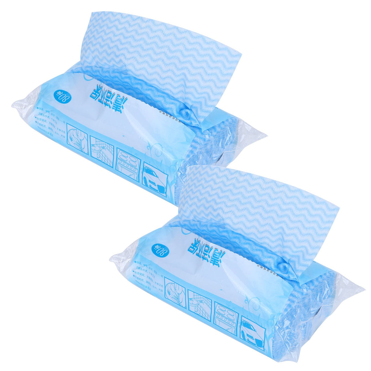 2Packs Disposable NonWoven Rag Washing Dish Towel Kitchen Cleaning Cloth Wiping Rag(Blue )