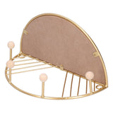 Display Shelf Storage Rack with Clothes Hanger Hook for Home Living Room Entryway GoldS